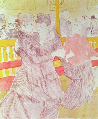 At the Moulin Rouge: The Two Waltzers by Henri de Toulouse Lautrec